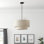 Luminaire suspendu 3 lumières en lin beige vintage Cascade