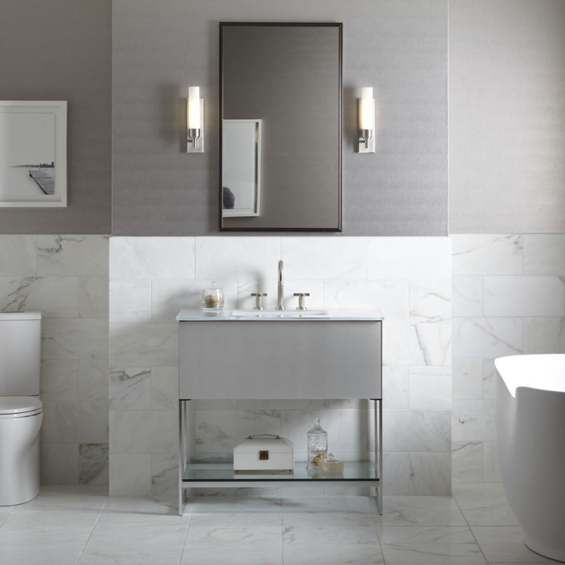 Main Line Vanity Mirror, Brushed Black