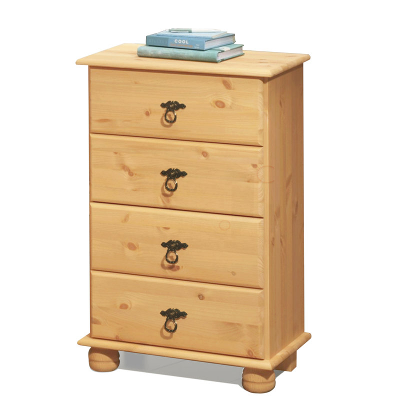 Farley Solid Wood 50cm W 4 - Drawer Chest of Drawers, Stain Wax