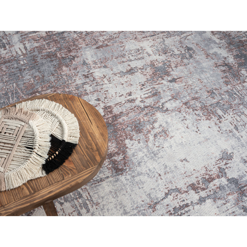 Washable Savana grey/blue/brown Mix Rug, Rectangular 200 x 290cm