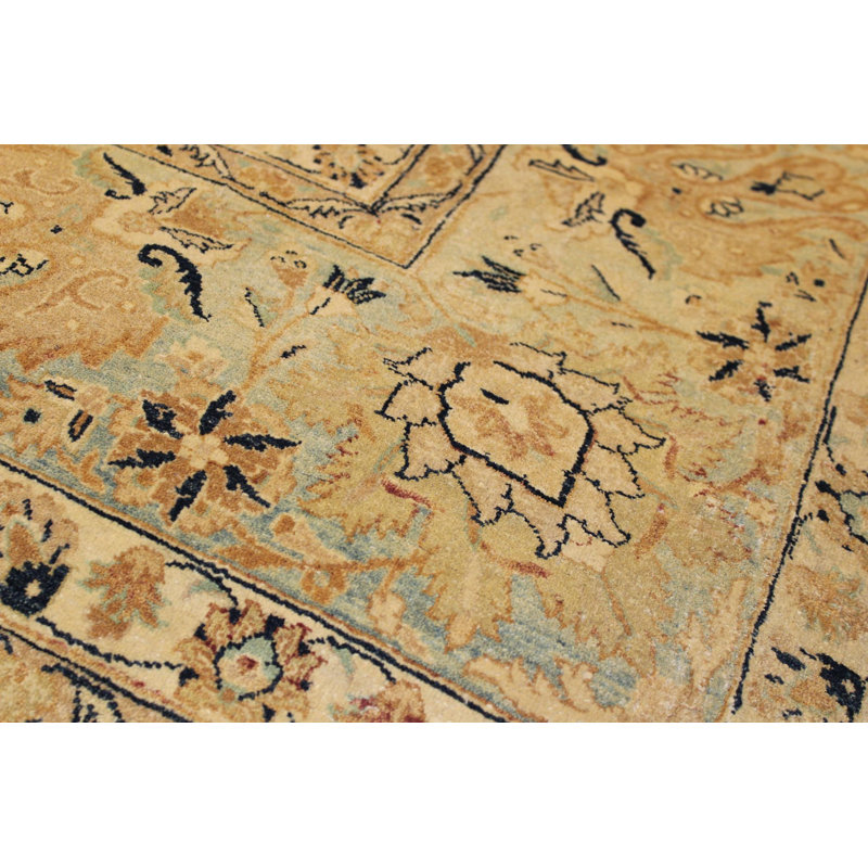 Tapis oriental brun / bleu en laine 8 pi 10 po x 12 pi 2 po Aaru