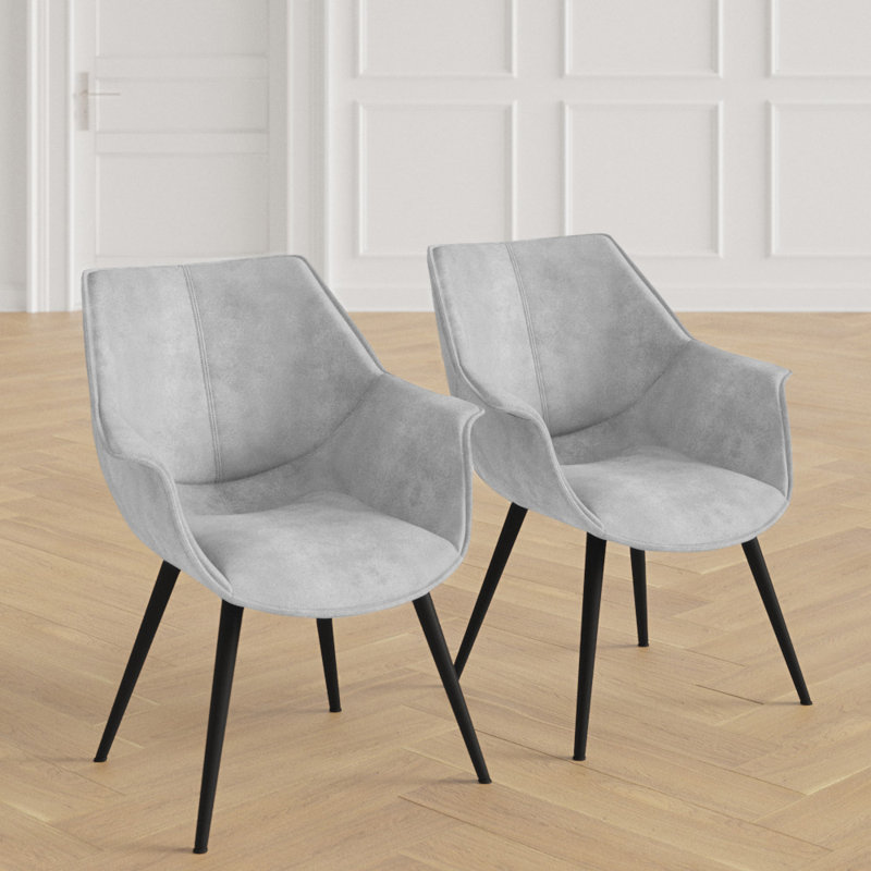Fauteuil rembourré Billie-Ann, Gris clair