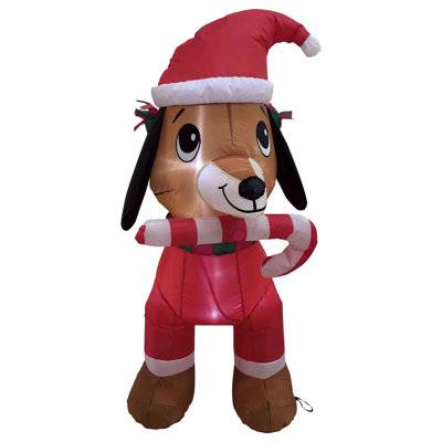 LED Lighted Inflatable Dachshund Dog Outdoor Christmas Decoration - 4.25'