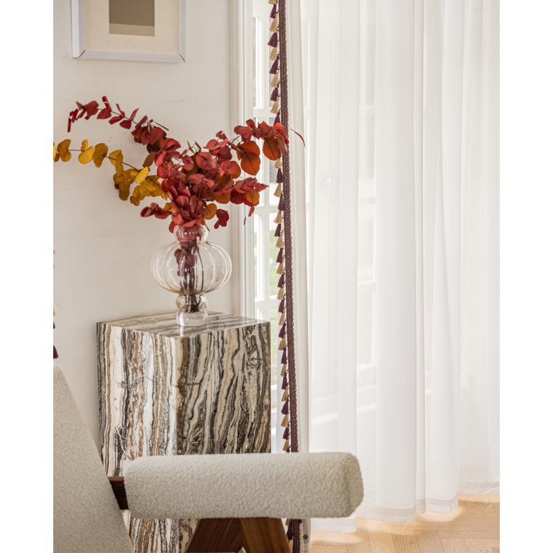 Liliana Rayon Sheer Curtain, 45" W x 84" L, Blue