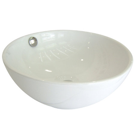 Le Country Ceramic Circular Vessel Bathroom Sink with Overflow
