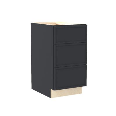 Gallery Express Alton Assembled 18 in W X 24 in D X 34.5 in H Drawer Base Kitchen Cabinet in Onyx