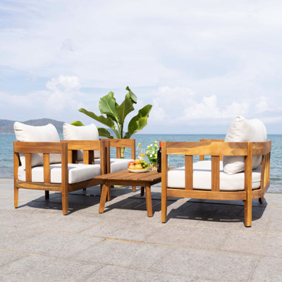 Stefanus 4 Piece Patio Conversation Set