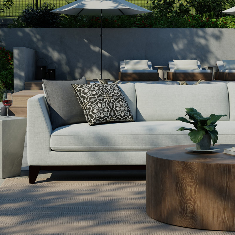 Lillian August Outdoor Living Lagoon Lumbar Pillow Cover, Antica Onyx, 20"H x 20"W