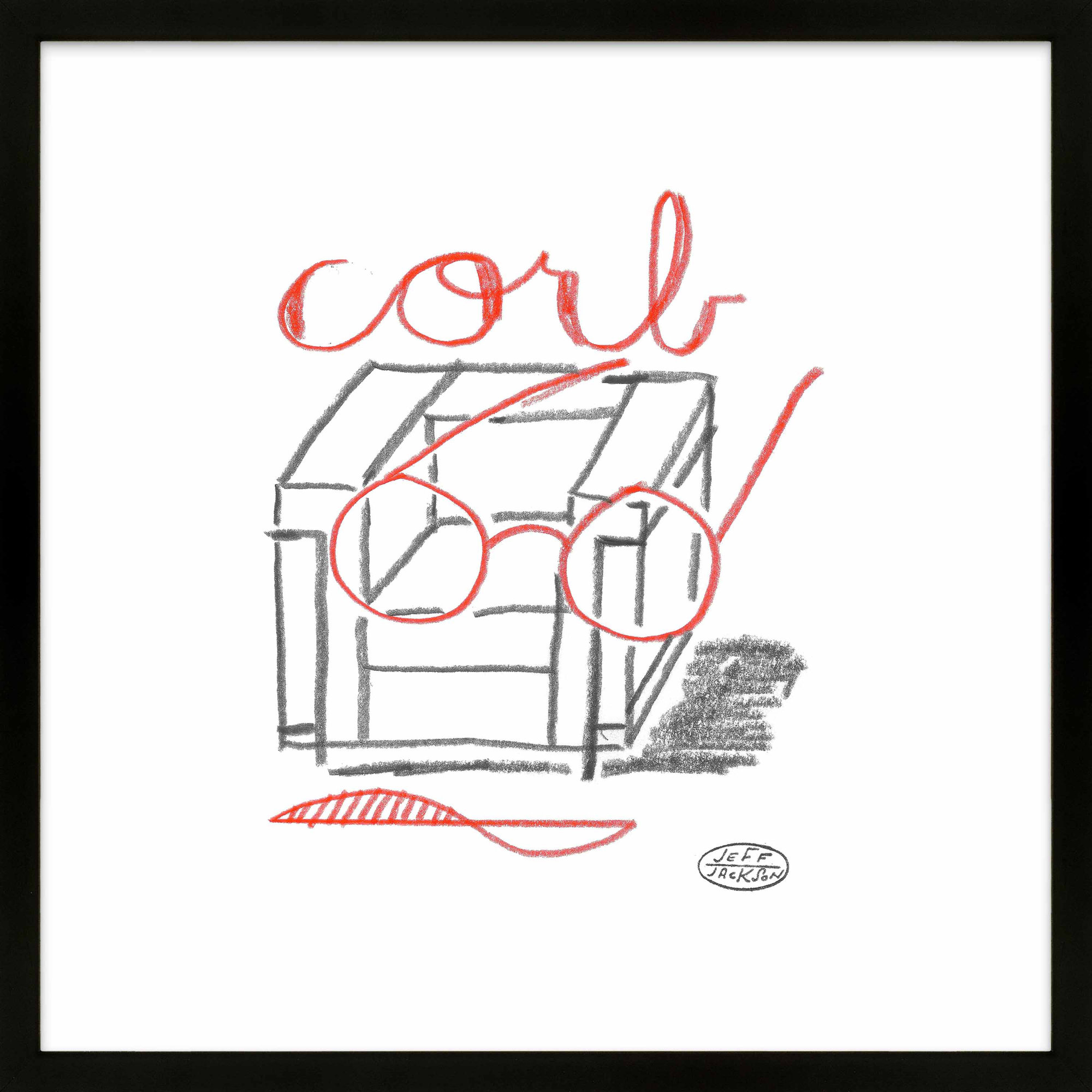 Chairs Corb by Jeff Jackson, 10" W x 10" H, Black Single Picture Framed Paper