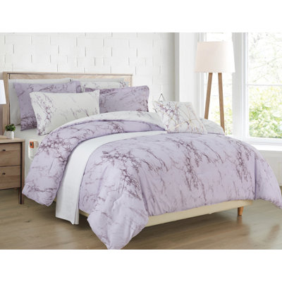 Elegant Comfort Reversible 10-Piece Comforter Set, Decorative Pillow And Fitted Sheet With Smart Pockets, Soft, Plush, & Lightweight Material