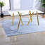 Tables de salle à manger en verre durable avec pieds en métal, conception moderne pour la maison