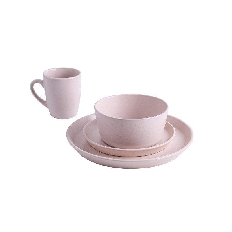 Stone Lain Albie 32-Piece Dinnerware Set Stoneware, Pink