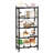 Expandable Folding Bookshelf with Wheels, Collapsible Adjustable Storage Rack Metal Shelves