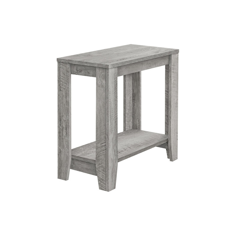 Contemporary Modern Nightstand In Industrial Grey With Wood Look, Suitable For Den, Office, Or As Lamp Table, Two - Tier Design Functionality, Thick Panel Sides, 23.2 X 11.96 22 Inches Side Table