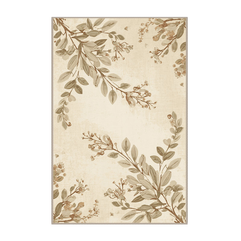 Tapis gris moelleux et doux au look rétro style campagne française Calvin, 7 x 9