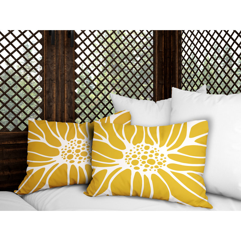 No Decorative Addition Outdoor Reversible Throw Pillow, Yellow