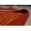 6x8 Red Flat Weave Wool Wavy Ochre Lines Geometric Modern Contemporary Carpet Rug