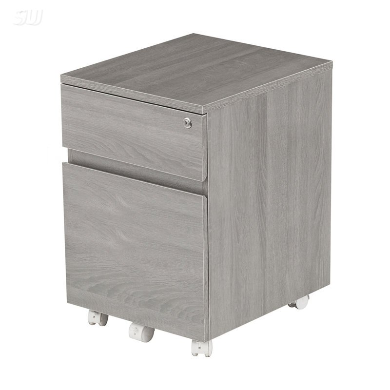Classeur vertical à deux tiroirs avec serrure et rangement Techni Mobili, parfait pour l'organisation d'un bureau à domicile