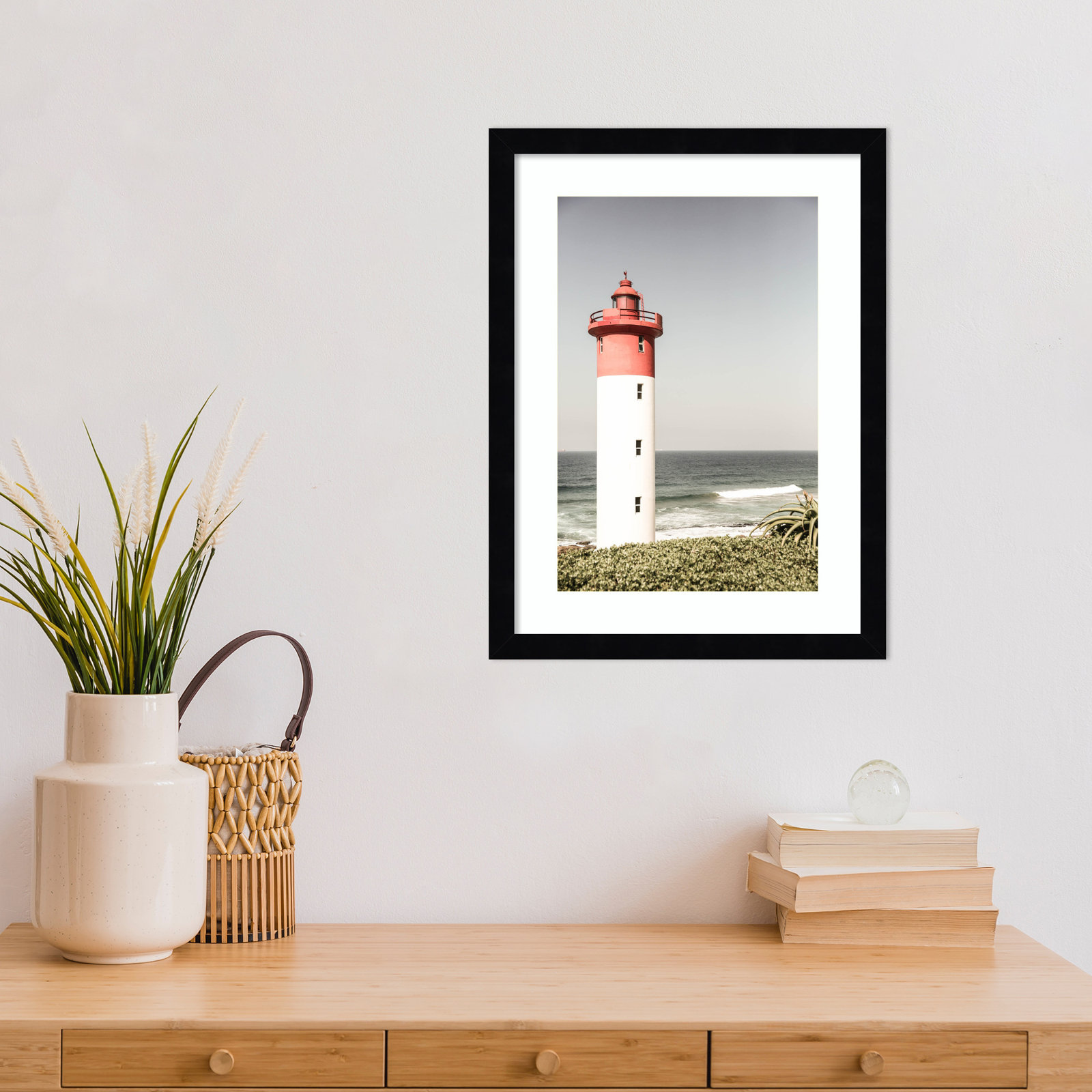 Daisey "Oyster Box Lighthouse" Print, Black, 17" H x 13" W
