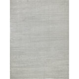 Velutto Modern Handmade Silky Nylon, Light Silver Area Rug