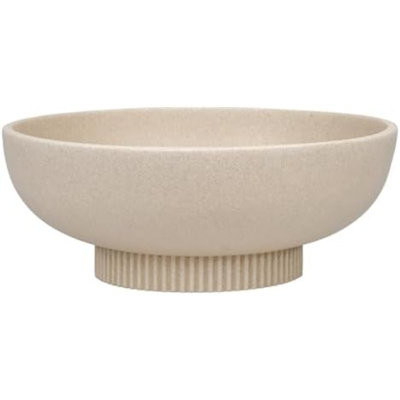 Large Resin Pedestal Decorative Bowl - Modern Handicraft Bowls for Home Decor - Fruit Bowl for Kitchen Counter - Key Bowl for Entryway Table,Off White Cream
