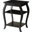Table de bout carrée noire avec 2 tablettes et construction stable en bois pour les 2 pieds supérieurs élégants de la maison