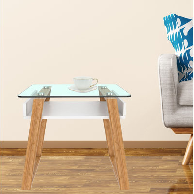 Guthrie Glass Top Frame End Table