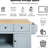 Blue Kitchen Island With 5 Wheels, Drop, 3 Drawers For Stylish Living Decor Space Utilizing Storage & Wheels-1219816008