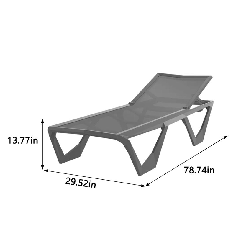 Chaise longue d'extérieur ajustable, Noir