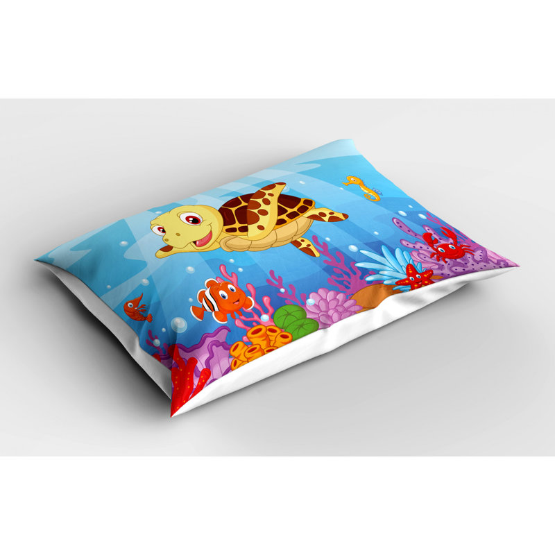 Turtle Polyester Sham Set, Queen