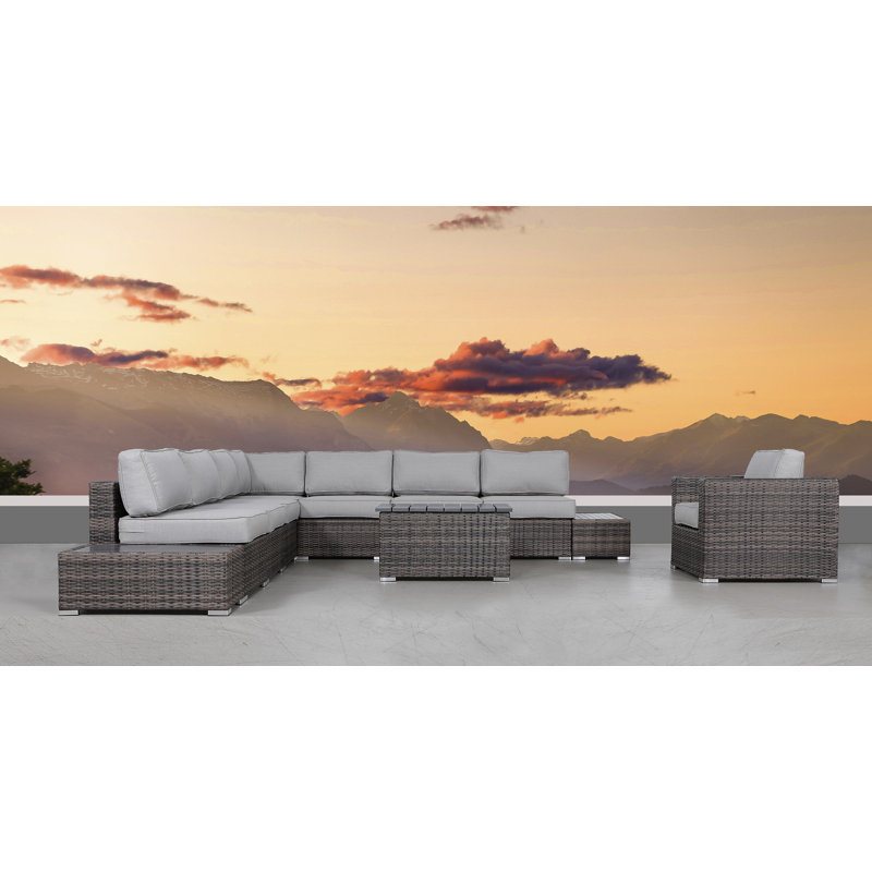 Burchard Wicker Fully Assembled 7 - Person Seating Group with Cushions