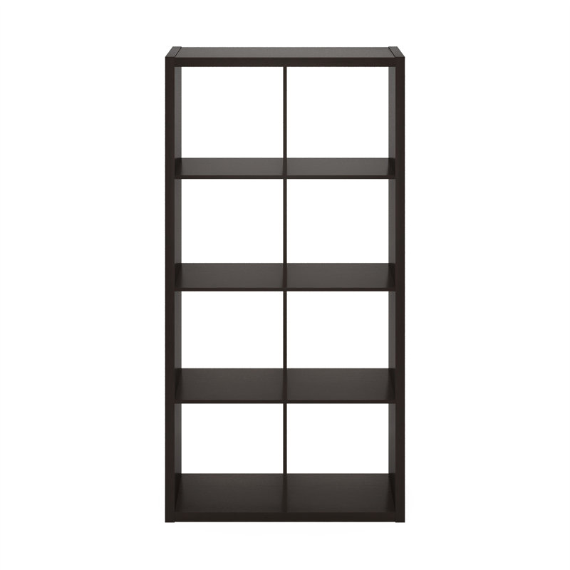 Arlton 6-Cube Bookcase, Dark Oak, (8 Shevles) 57.91"H x 30"W x 14.6"D