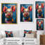 Curieux portrait de cochon bleu et rose-1005405283-1005405287