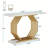 Gold Console Table,  Entryway Table Narrow Sofa With Geometric Metal Base,  Modern Accent Entrance For Living Room, Hallway, Foyer, White And Gold-766986154