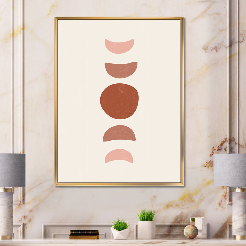 Minimal Moon Phases - impression sur toile, Toile encadrée d'or, H 20 po x l 12 po x p 1 po