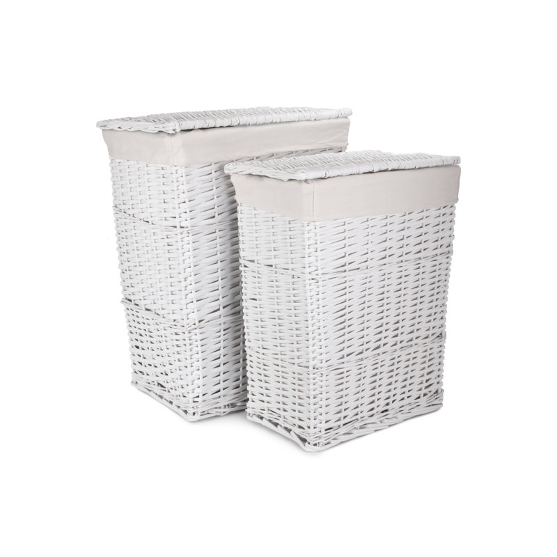 Wicker 2 Piece Laundry Basket Set