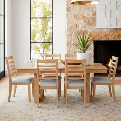 Venn Extendable Dining Table Set with Upholstered Chairs