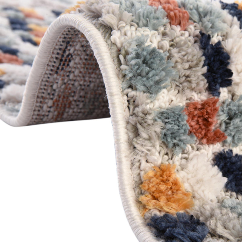 Contemporary Amarissa Area Rug Ivory-Multi Color, Rectangle 9' x 12'