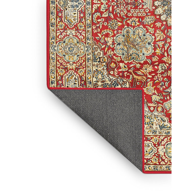 Tapis rouge/vert traditionnel, Rectangle 4 pi x 6 pi