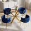 Ensemble de salle à manger Ayron, table de salle à manger avec pieds croisés et chaise de salle à manger en velours-2106894671-2106894663-2107037492