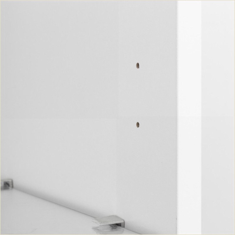 Armoires, armoire d'appoint blanche neige avec 3 lampes en bande bleues en aluminium, l 40 x P 29 x H 170 cm | Panneau de particules | Minimaliste