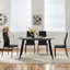 color Faux Leather Modern High-backed Dining Chairs with Metal Legs-553205006