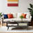 39" Rattan Coffee Table,Boho Coffee Table with Drawer & Shelf-1149119174