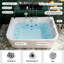 Baignoire tourbillon en acrylique 61 pouces pour 2 personnes, 16 jets d'hydromassage, pompe / chauffage certifiés UL, bonde Cupc, chauffage intégré, lumières DEL RVB, douche à main, blanc laiteux