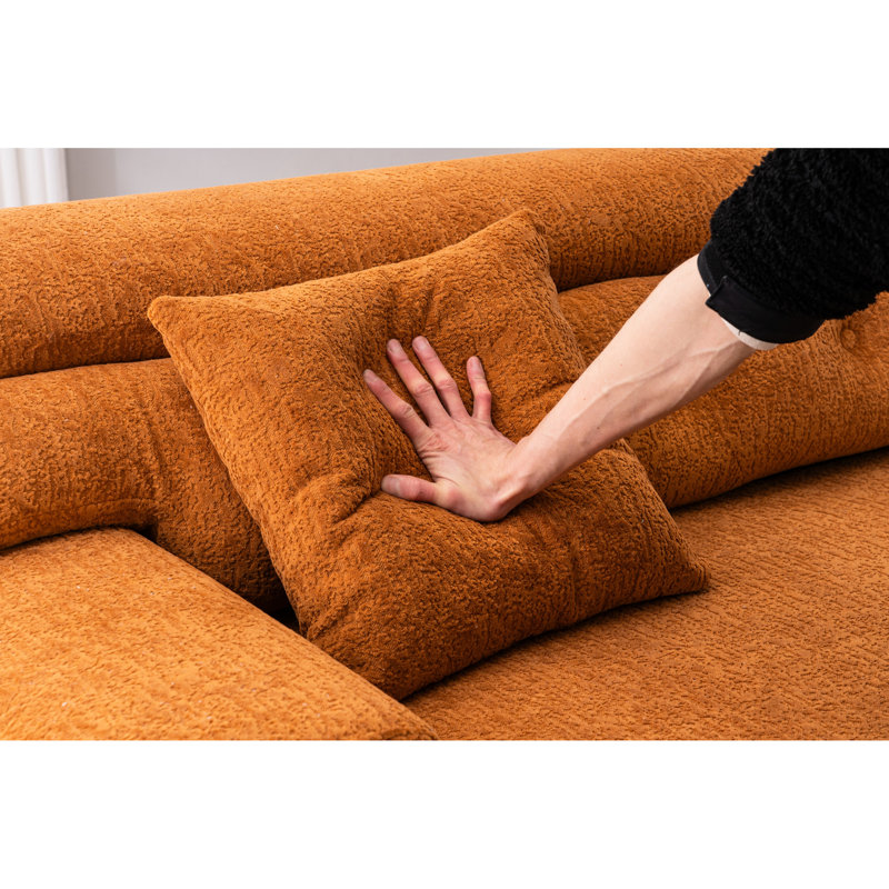 Canapé de compression orange confortable avec revêtement respirant pour la construction 4, Orange