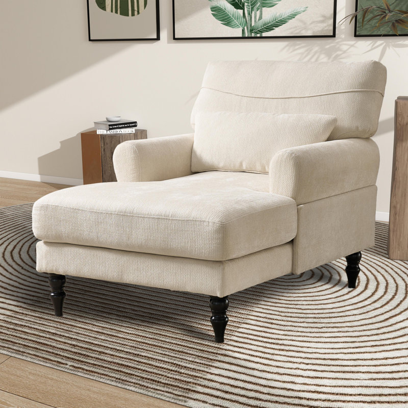 Méridienne moderne rembourrée, Beige
