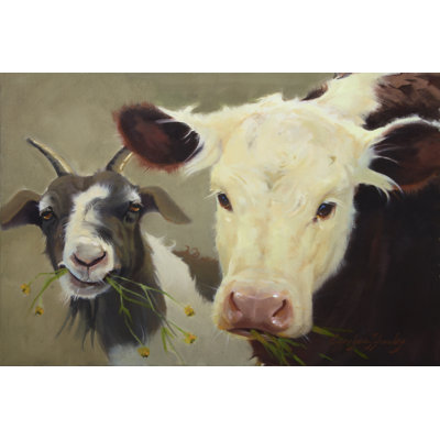 " Farm Pals I " by Carolyne Hawley Painting Print