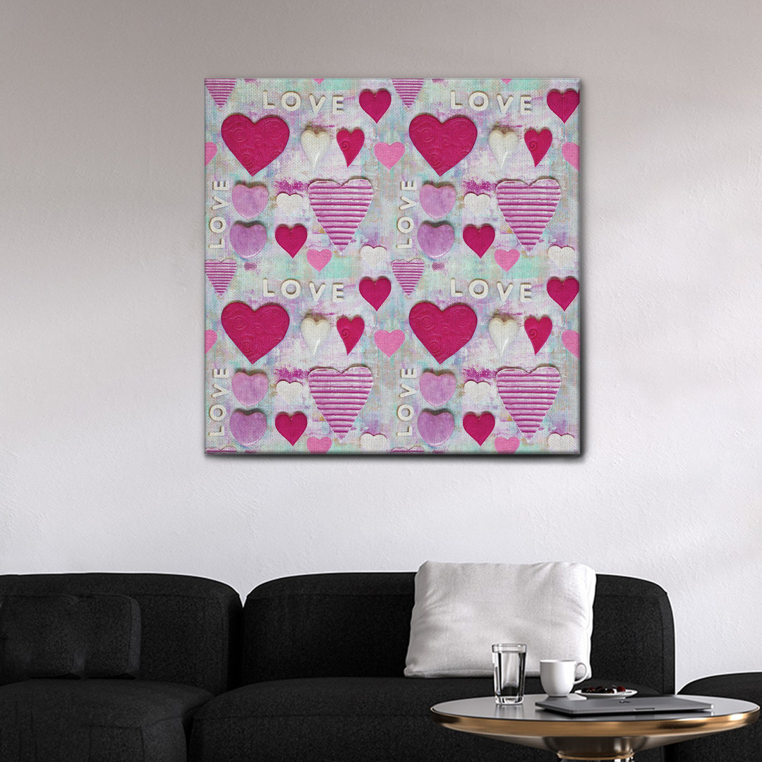 Leinwandbild Pink Hearts Sample von Andrea Haase