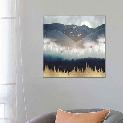 Blue Mountain Mist 1 Piece Wrapped Canvas Painting