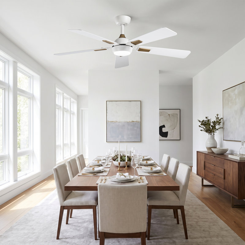 Vaczon 52" Smart Dimmable LED Ceiling Fan with 3CCT Lights, Remote/APP Control, Double-Sided Wood Blades, 6-Speed Reversible DC Motor, Adjustable Height